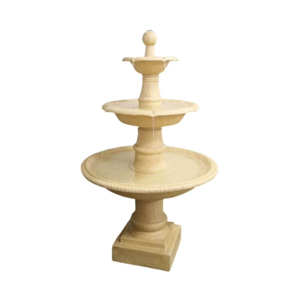 SOLARA Solar-Powered Garden Fountain - Resin Fiberglass Sandstone, Waterproof, Corrosion-Resistant, Winter-Proof