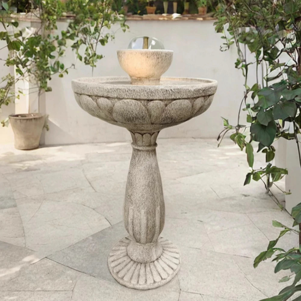 SOLARA Solar Fountain - Durable Resin Fiberglass, No Paint, UV-Resistant, Outdoor Use, Low Maintenance