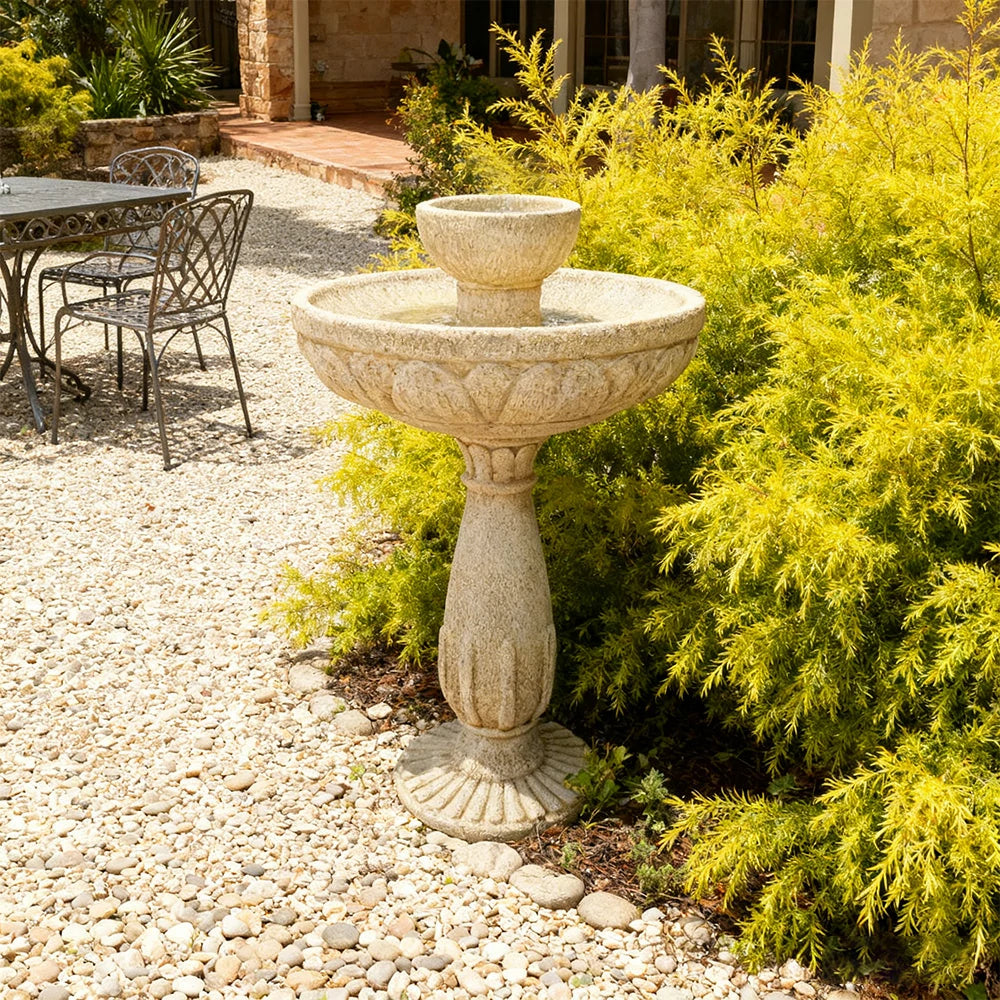 SOLARA Solar Fountain - Durable Resin Fiberglass, No Paint, UV-Resistant, Outdoor Use, Low Maintenance