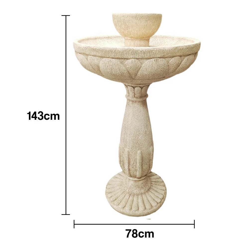 SOLARA Solar Fountain - Durable Resin Fiberglass, No Paint, UV-Resistant, Outdoor Use, Low Maintenance