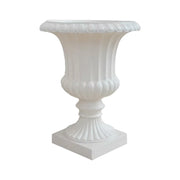 SOLARA Outdoor Pot - Resin Fiberglass Sandstone, UV-Resistant, Waterproof, Durable, Sleek Modern Design - White