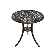 SOLARA 60cm Outdoor Dining Table - Weather-Resistant Cast Aluminium Frame, Heavy-Duty Patio Garden Balcony Table - Black