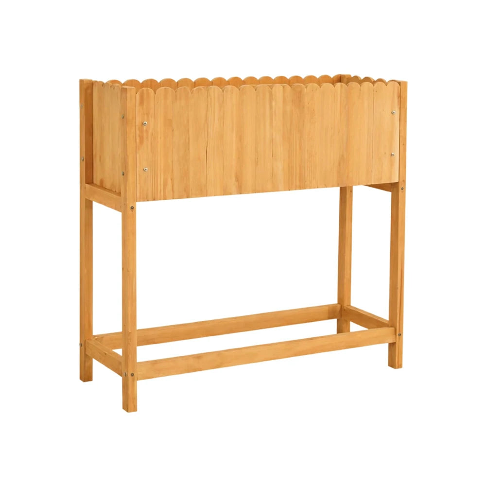 SOLARA 66/106cm Planter Box Dual-Layer Storage Solid Wood Frame Reinforced Structure Water-Based Coating Indoor Outdoor Use - Yellow
