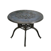 SOLARA 100cm Outdoor Dining Table - Weather-Resistant Cast Aluminium Frame, Heavy-Duty Patio Garden Balcony Table - Black
