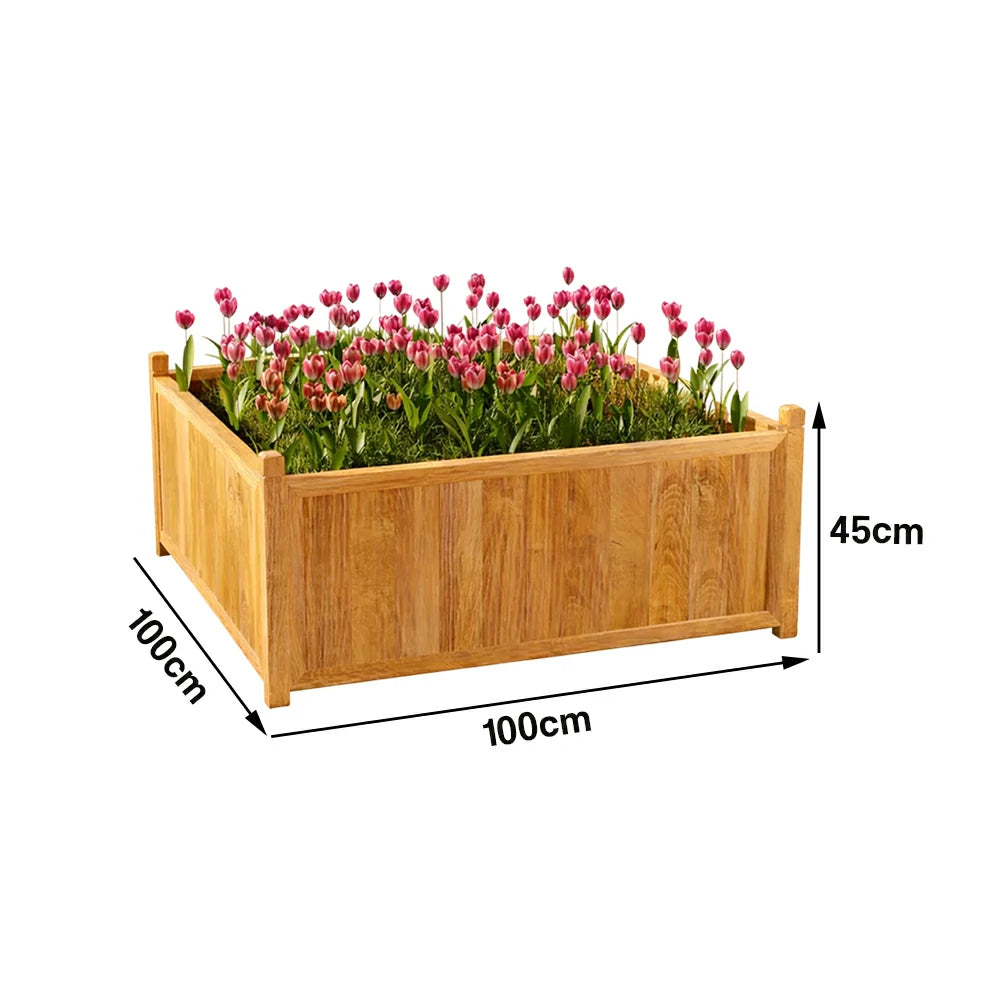 SOLARA 60/100cm Raised Planter Box Reinforced Frame Thickened Posts Heavy-Duty Outdoor Garden Bed - Yellow