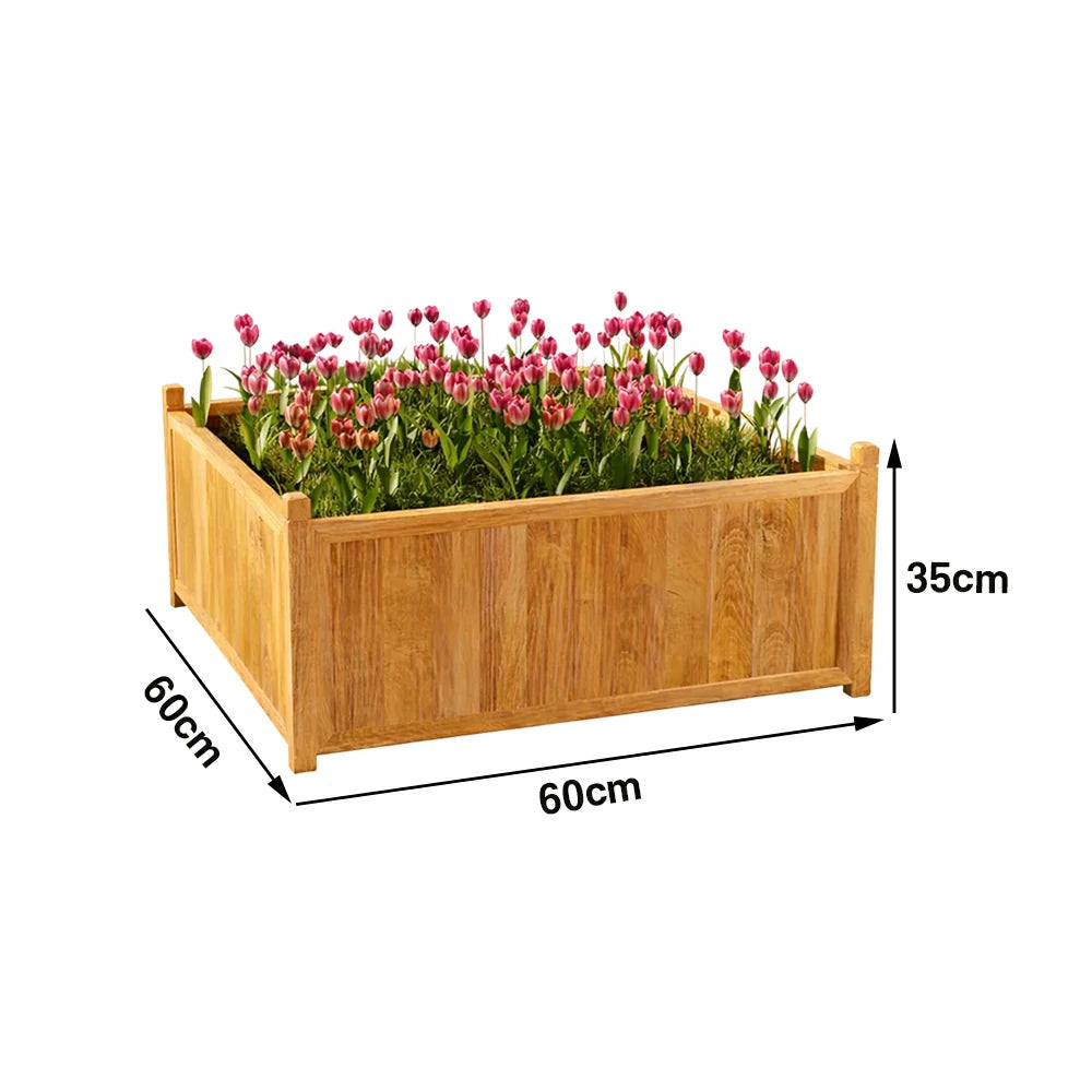 SOLARA 60/100cm Raised Planter Box Reinforced Frame Thickened Posts Heavy-Duty Outdoor Garden Bed - Yellow