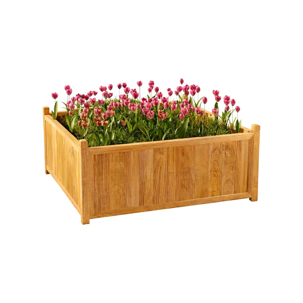 SOLARA 60/100cm Raised Planter Box Reinforced Frame Thickened Posts Heavy-Duty Outdoor Garden Bed - Yellow