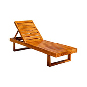 SOLARA Outdoor Reclining Sun Lounger - Multi-Position Adjustable Backrest, Premium Hardwood Construction, Weather-Resistant Finish - Yellow