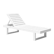 SOLARA Outdoor Reclining Sun Lounger - Multi-Position Adjustable Backrest, Premium Hardwood Construction, Weather-Resistant Finish - White
