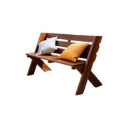SOLARA 120/150cm Outdoor Two-Seater Bench - Heavy-Duty Solid Hardwood Construction, Reinforced X-Frame Support, Weather-Resistant Finish - Brown