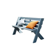 SOLARA 120/150cm Outdoor Two-Seater Bench - Heavy-Duty Solid Hardwood Construction, Reinforced X-Frame Support, Weather-Resistant Finish - Blue