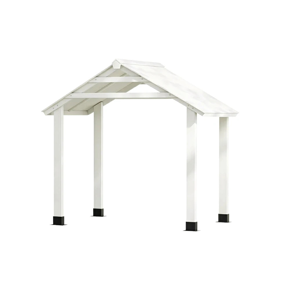 SOLARA Outdoor Garden Pavilion Water-Resistant Roof Solid Wood Frame Heavy-Duty Support Structure - White
