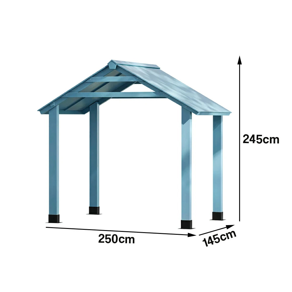 SOLARA Outdoor Garden Pavilion Water-Resistant Roof Solid Wood Frame Heavy-Duty Support Structure - Blue