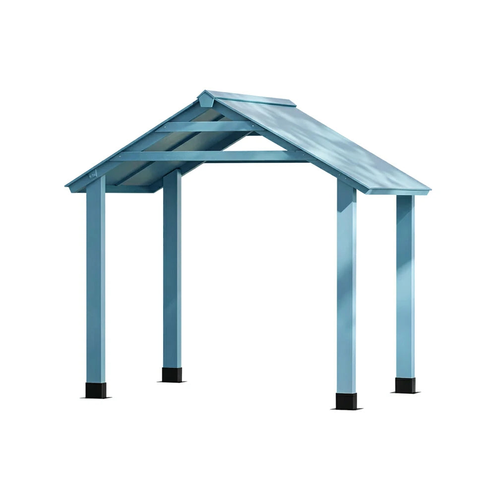 SOLARA Outdoor Garden Pavilion Water-Resistant Roof Solid Wood Frame Heavy-Duty Support Structure - Blue