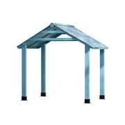 SOLARA Outdoor Garden Pavilion Water-Resistant Roof Solid Wood Frame Heavy-Duty Support Structure - Blue