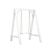 SOLARA 125/212/263cm Outdoor Swing Set Triangular Frame Solid Pine Wood ACQ Treated Heavy-Duty Rope Support - White