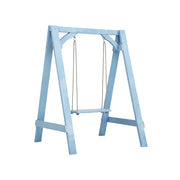 SOLARA 125/212/263cm Outdoor Swing Set Triangular Frame Solid Pine Wood ACQ Treated Heavy-Duty Rope Support - Blue