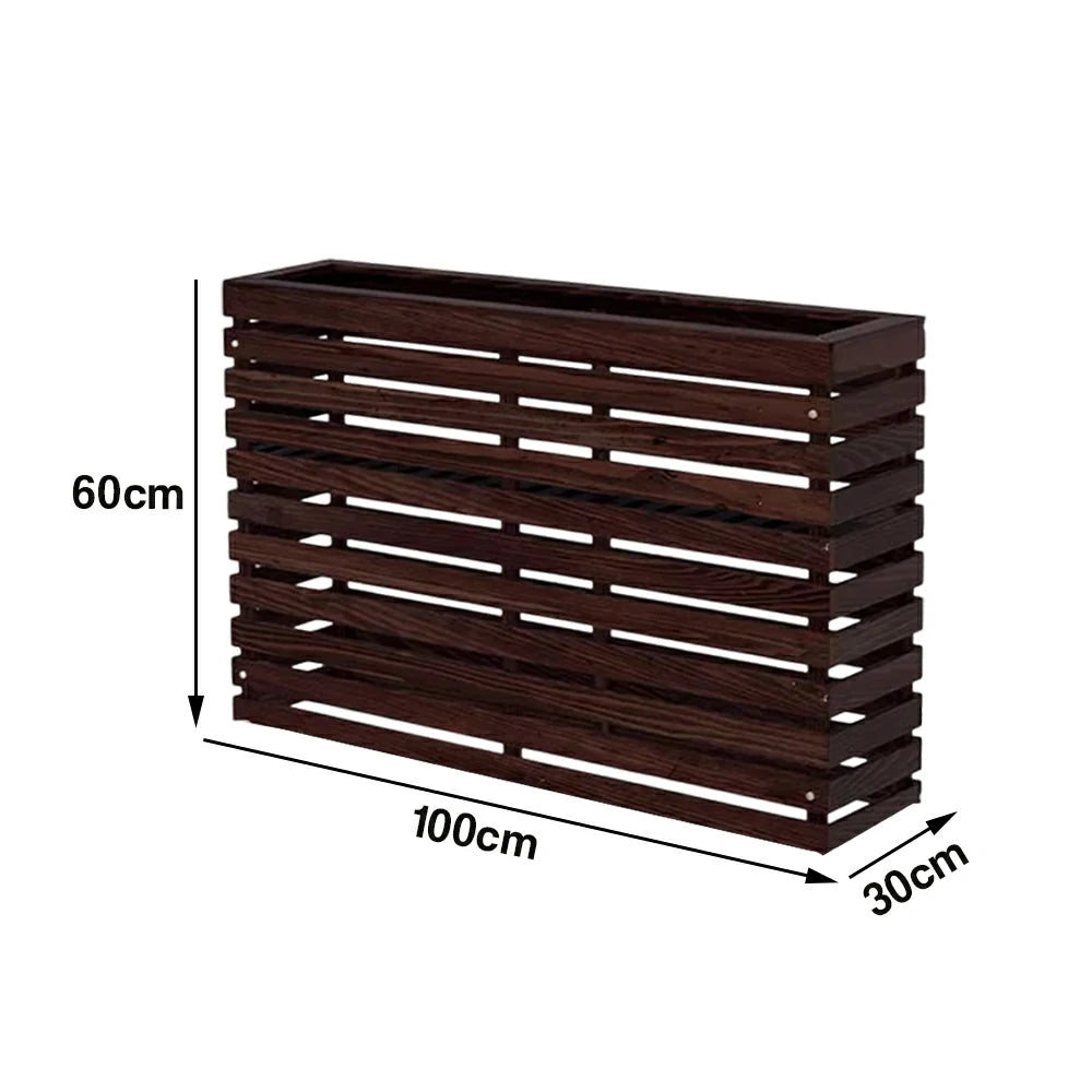 SOLARA 100/120cm Outdoor Planter - Weather-Resistant Anti-Rot Treated Timber - 5-Layer Protection Modern Minimalist Design - Brown