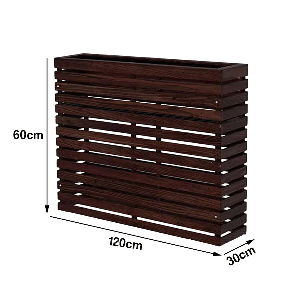 SOLARA 100/120cm Outdoor Planter - Weather-Resistant Anti-Rot Treated Timber - 5-Layer Protection Modern Minimalist Design - Brown