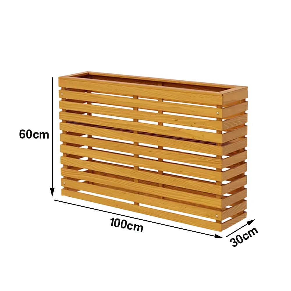 SOLARA 100/120cm Outdoor Planter - Weather-Resistant Anti-Rot Treated Timber - 5-Layer Protection Modern Minimalist Design - Yellow