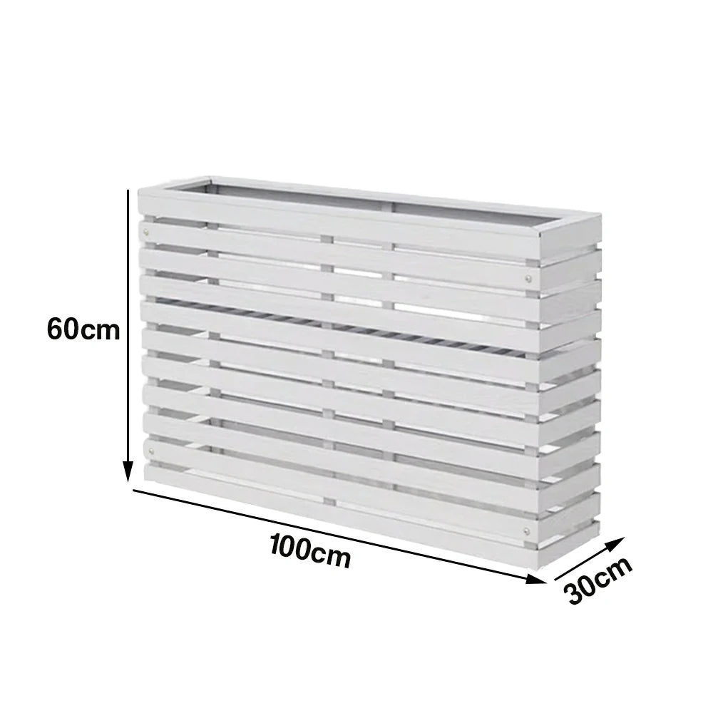 SOLARA 100/120cm Outdoor Planter - Weather-Resistant Anti-Rot Treated Timber - 5-Layer Protection Modern Minimalist Design - White
