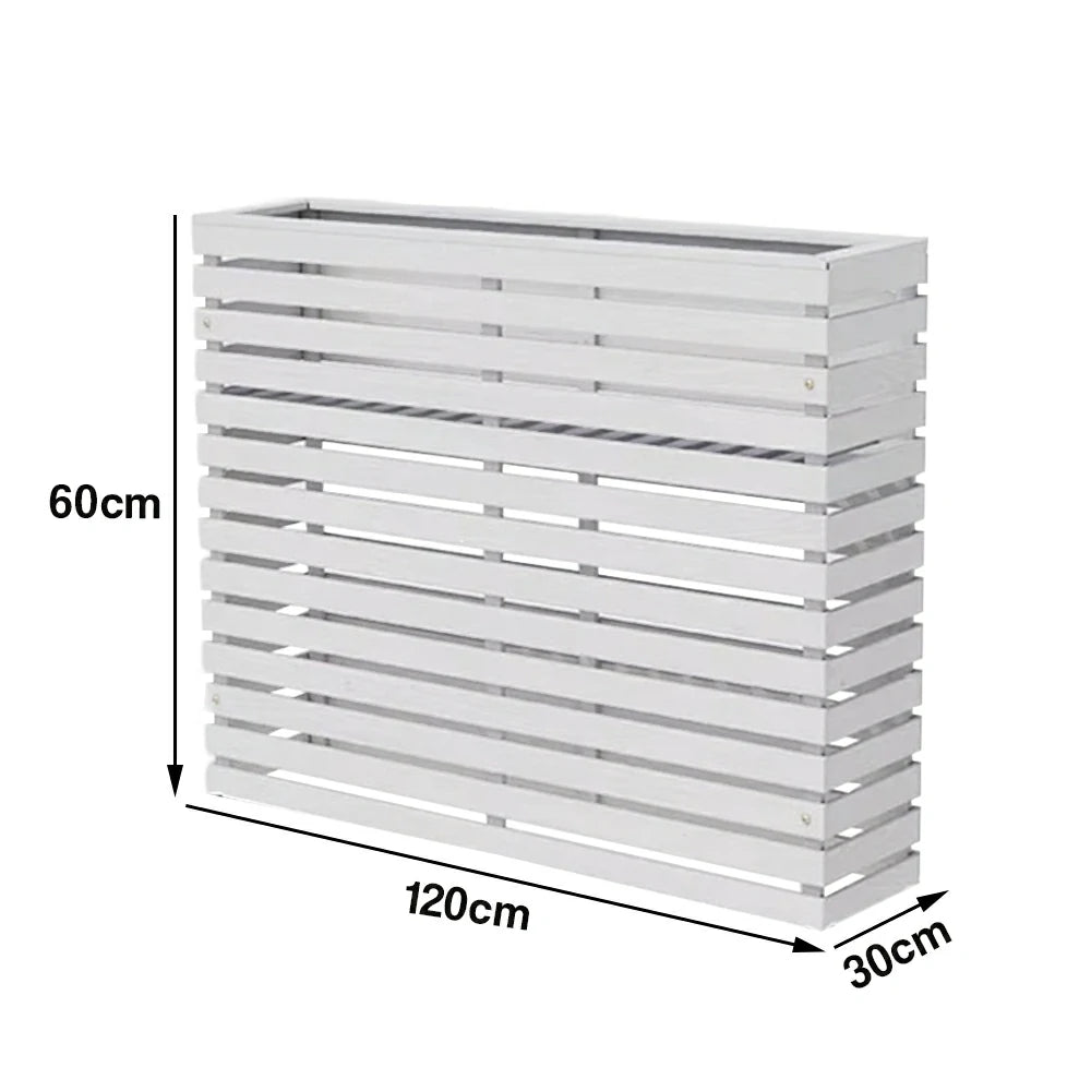 SOLARA 100/120cm Outdoor Planter - Weather-Resistant Anti-Rot Treated Timber - 5-Layer Protection Modern Minimalist Design - White