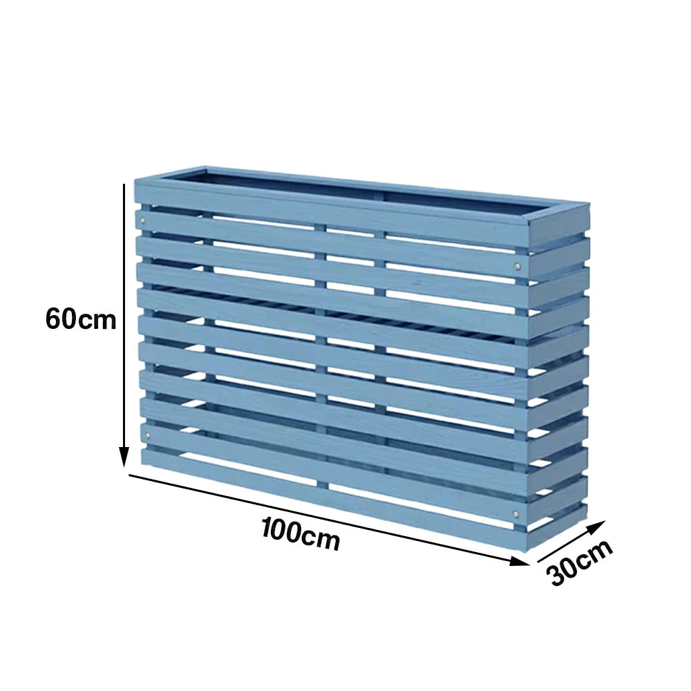 SOLARA 100/120cm Outdoor Planter - Weather-Resistant Anti-Rot Treated Timber - 5-Layer Protection Modern Minimalist Design - Blue