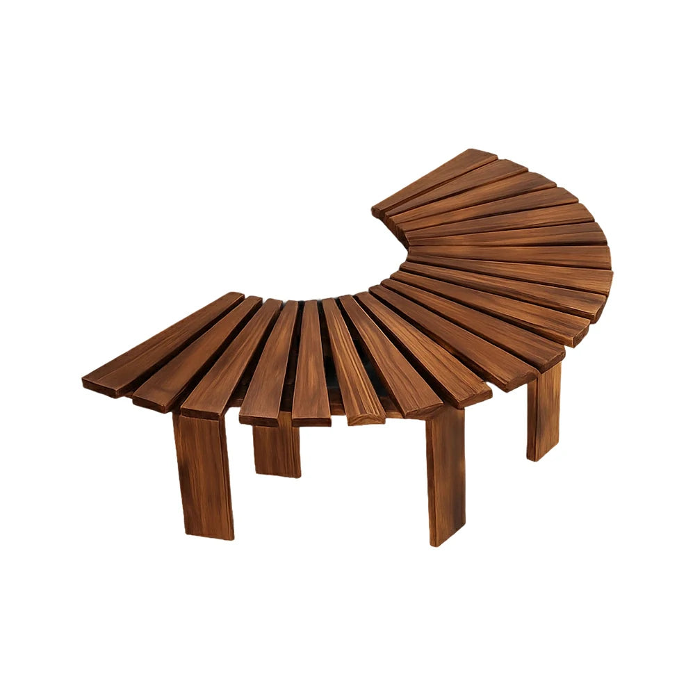 SOLARA Tree Surround Bench - Weather-Resistant Waterproof Solid Timber - Heavy-Duty Outdoor Garden Seating - Brown