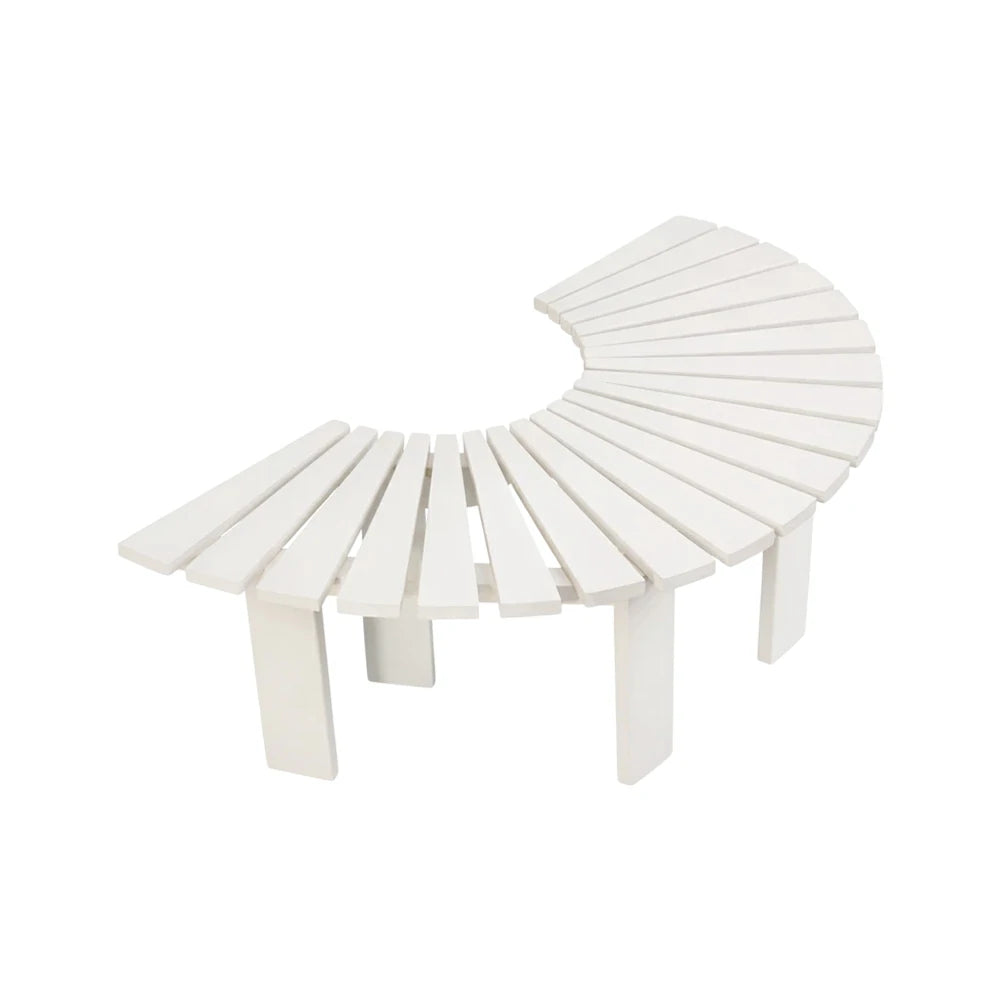 SOLARA Tree Surround Bench - Weather-Resistant Waterproof Solid Timber - Heavy-Duty Outdoor Garden Seating - White