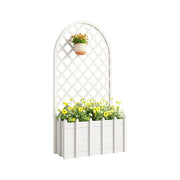 SOLARA 120/150cm Garden Arch Trellis - Weather-Resistant Waterproof Timber - Classic Arched Outdoor Climbing Plant Frame - White