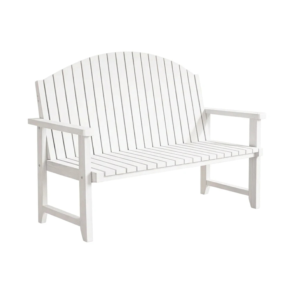 SOLARA 120/150cm Outdoor Garden Bench - Weather-Resistant Waterproof Fir Timber - Ergonomic Curved Back Heavy-Duty Design - White