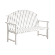 SOLARA 120/150cm Outdoor Garden Bench - Weather-Resistant Waterproof Fir Timber - Ergonomic Curved Back Heavy-Duty Design - White