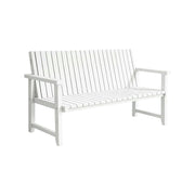 SOLARA 120/150cm Timber Outdoor Bench Seat - Anti-Rot Waterproof Protection - Solid Fir Wood with Reinforced Frame Support - White