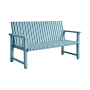 SOLARA 120/150cm Timber Outdoor Bench Seat - Anti-Rot Waterproof Protection - Solid Fir Wood with Reinforced Frame Support - Blue