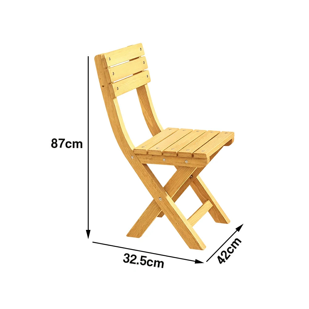SOLARA Folding Outdoor Chair - Waterproof Anti-Rot Solid Timber - Portable Heavy-Duty Space-Saving Design - Yellow