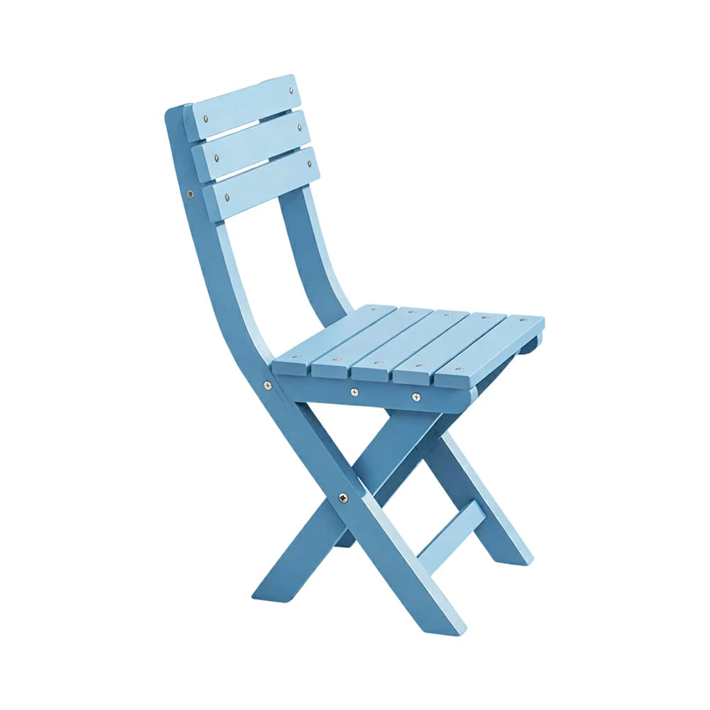 SOLARA Folding Outdoor Chair - Waterproof Anti-Rot Solid Timber - Portable Heavy-Duty Space-Saving Design - Blue