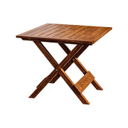 SOLARA Folding Square Table - Waterproof Anti-Rot Solid Timber - Heavy-Duty Portable Space-Saving Design - Brown