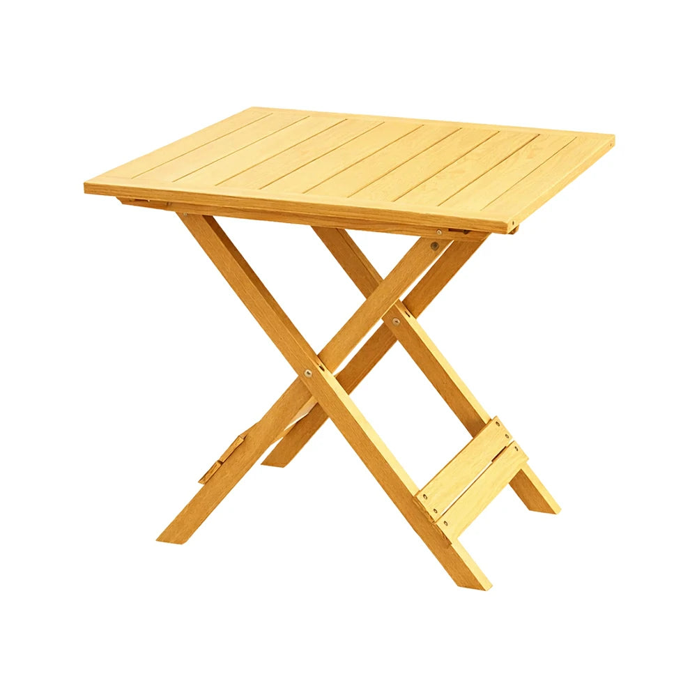 SOLARA Folding Square Table - Waterproof Anti-Rot Solid Timber - Heavy-Duty Portable Space-Saving Design - Yellow