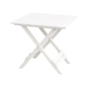 SOLARA Folding Square Table - Waterproof Anti-Rot Solid Timber - Heavy-Duty Portable Space-Saving Design - White