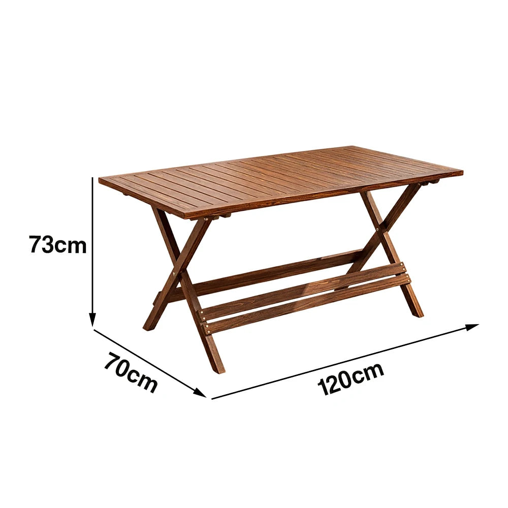 SOLARA Folding Long Table - Waterproof Anti-Rot Solid Timber - Heavy-Duty Portable Space-Saving Design - Brown