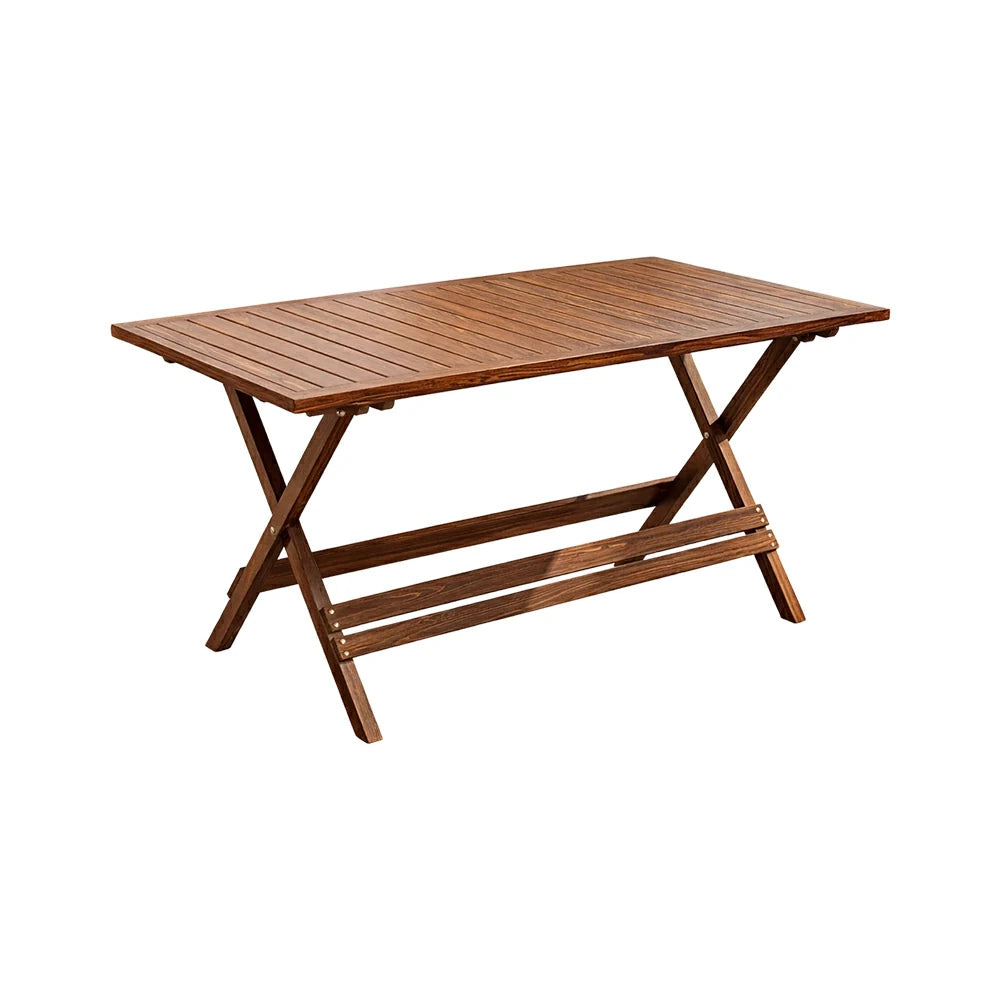 SOLARA Folding Long Table - Waterproof Anti-Rot Solid Timber - Heavy-Duty Portable Space-Saving Design - Brown