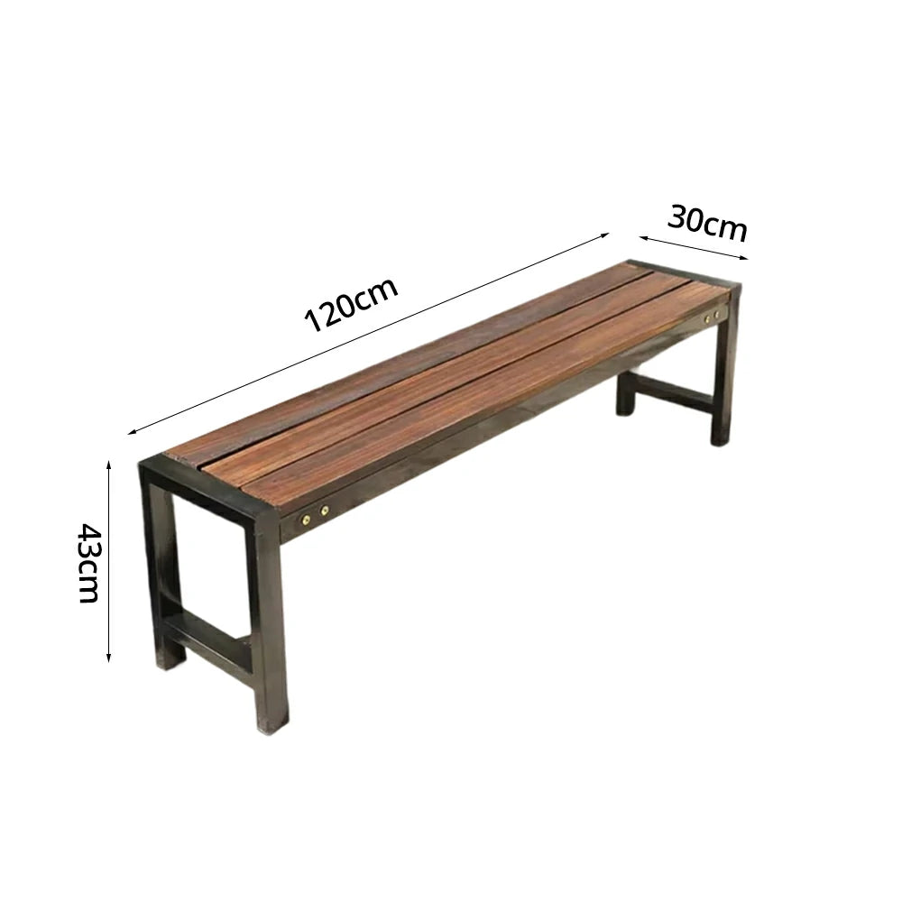 SOLARA 120/150cm Outdoor Bench Seat - Heavy-Duty Cast Aluminium Frame, Solid Timber Slats, Weather-Resistant & Ground-Fixable Design - Walnut