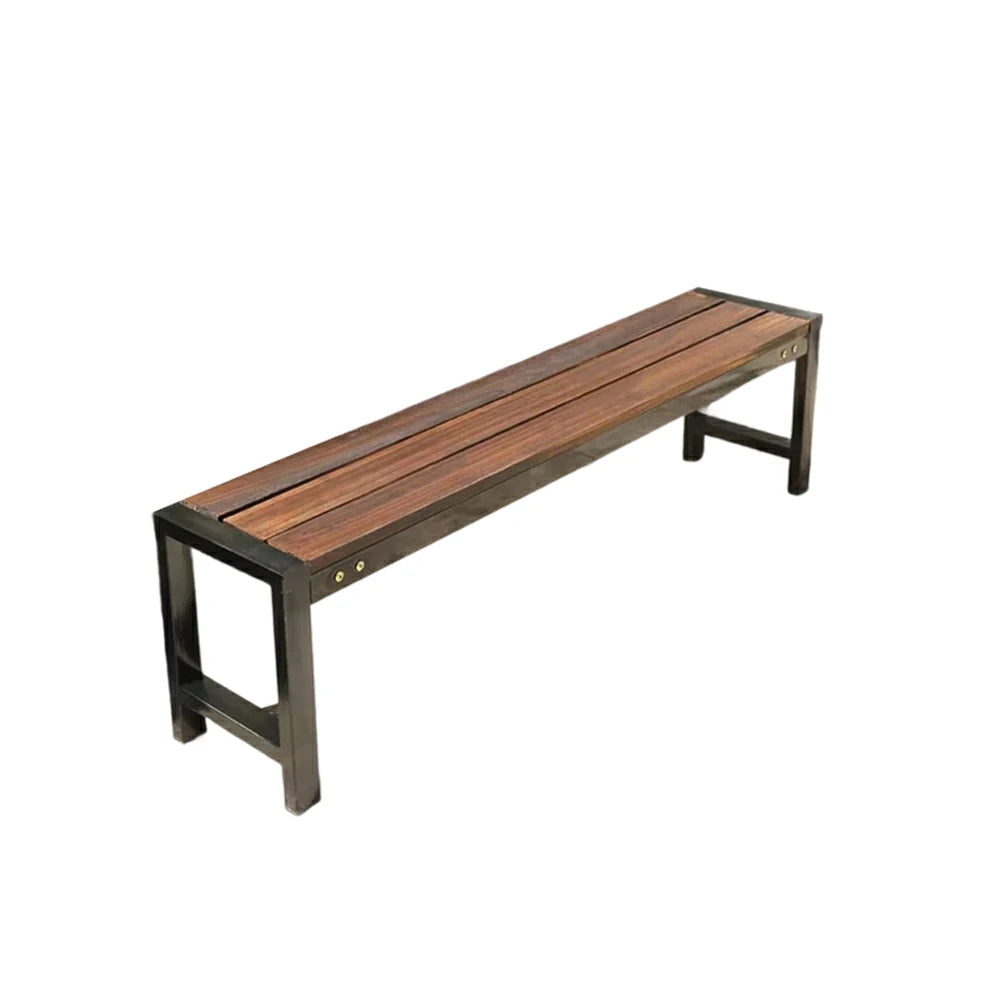 SOLARA 120/150cm Outdoor Bench Seat - Heavy-Duty Cast Aluminium Frame, Solid Timber Slats, Weather-Resistant & Ground-Fixable Design - Walnut
