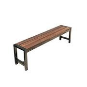 SOLARA 120/150cm Outdoor Bench Seat - Heavy-Duty Cast Aluminium Frame, Solid Timber Slats, Weather-Resistant & Ground-Fixable Design - Walnut