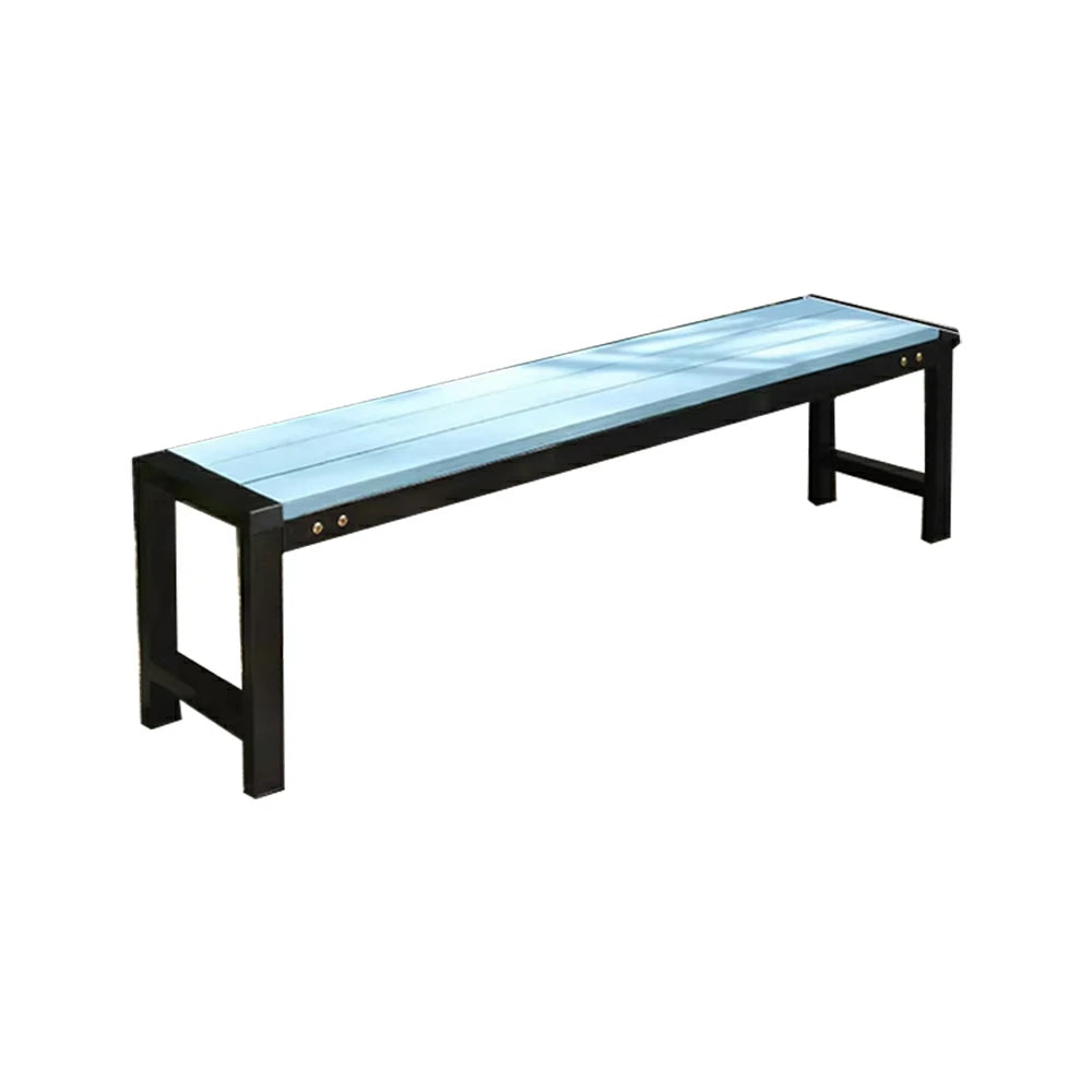 SOLARA 120/150cm Outdoor Bench Seat - Heavy-Duty Cast Aluminium Frame, Solid Timber Slats, Weather-Resistant & Ground-Fixable Design - Blue