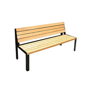SOLARA 120/150cm Outdoor Bench Seat with Backrest - Heavy-Duty Cast Aluminium Frame, Solid Timber Slats, Weather-Resistant & Ground-Fixable - Wood