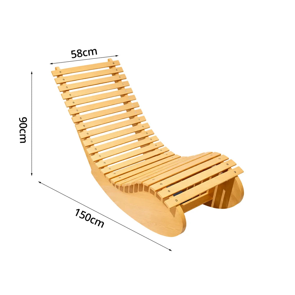 SOLARA Outdoor Rocking Chair - Smooth Curved Rocking Design, Solid Timber Construction, Weather-Resistant & Reinforced Frame - Yellow