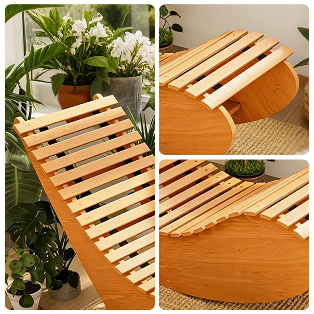 SOLARA Outdoor Rocking Chair - Smooth Curved Rocking Design, Solid Timber Construction, Weather-Resistant & Reinforced Frame - Yellow