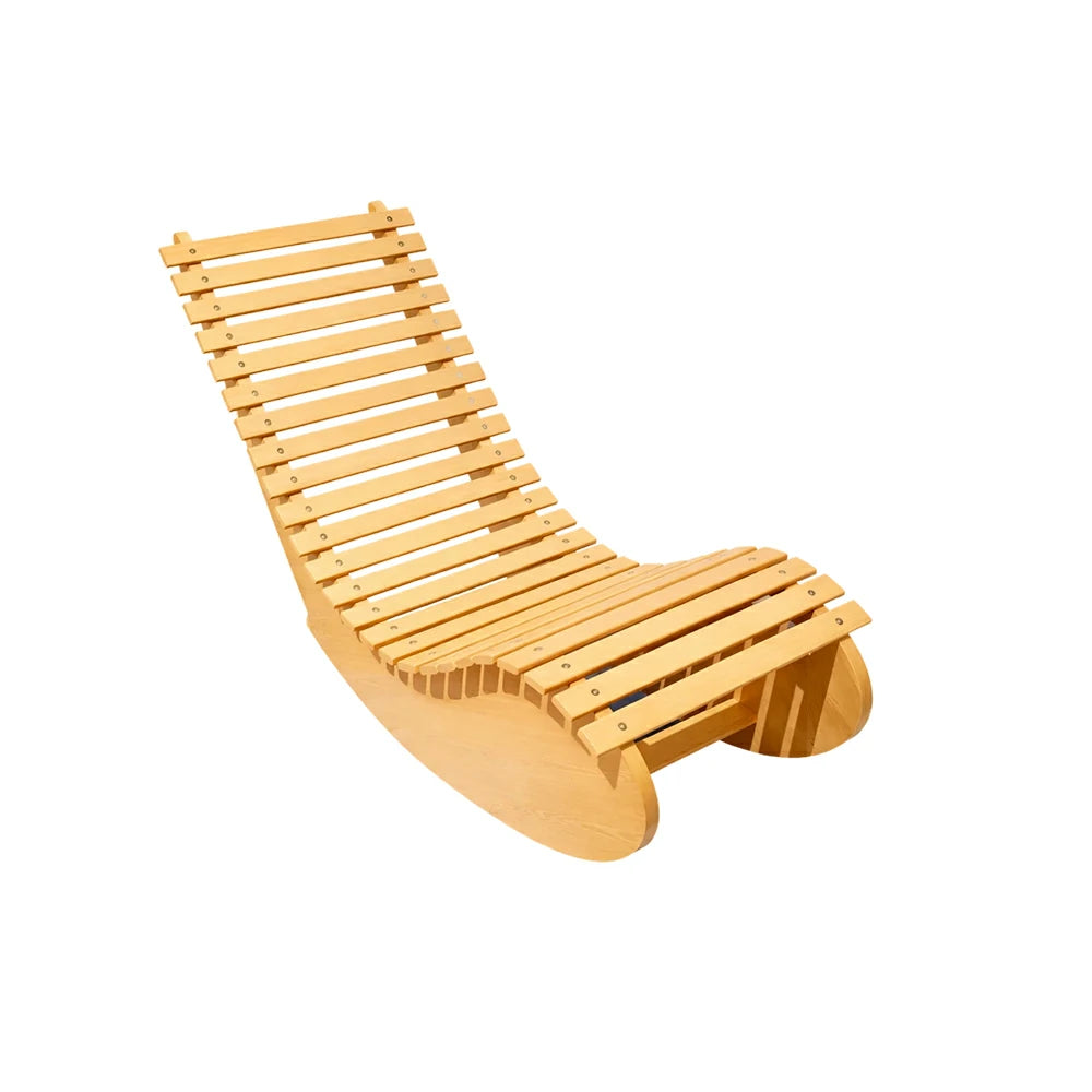 SOLARA Outdoor Rocking Chair - Smooth Curved Rocking Design, Solid Timber Construction, Weather-Resistant & Reinforced Frame - Yellow