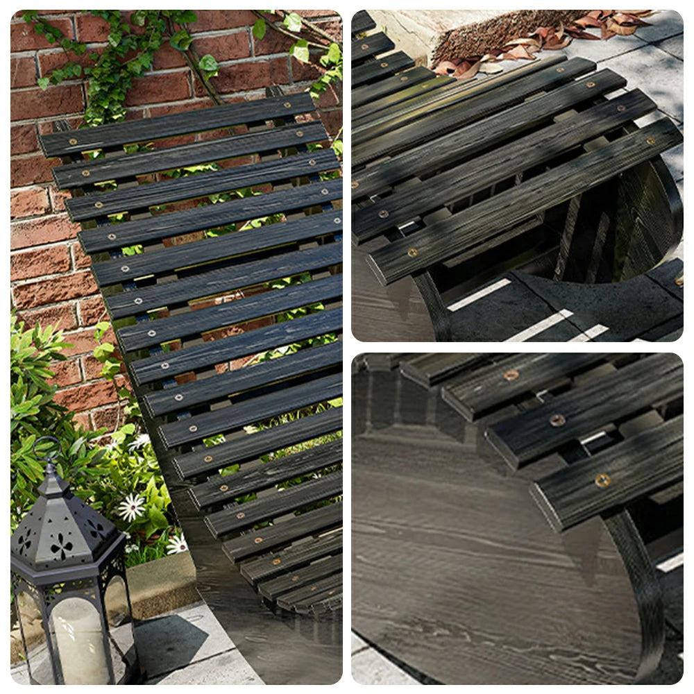 SOLARA Outdoor Rocking Chair - Smooth Curved Rocking Design, Solid Timber Construction, Weather-Resistant & Reinforced Frame - Black